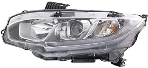 Headlight - Cooling Direct Fit/For HO2502173 16-20 Honda Civic Sedan 16-19 Coupe 17-18 Civic Hatch Head Lamp Assembly Left Hand - Driver Halogen Type CAPA
