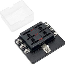 12V 24V 6-Way Car Truck Auto Blade Fuse Box Fuse Block Holder with Fuses for Car Marine Waterproof Cover Blade Fuse Holder