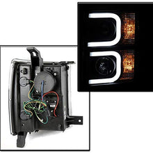 ZMAUTOPARTS For 2014-2015 Chevy Silverado 1500 LED DRL Black Projector Headlights Headlamps