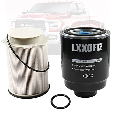 Fuel Filter 6.7L Cummins Diesel Engines Filters Water Separator Set for 2013-2018 Dodge Ram 2500 3500 4500 5500 Oil FIlter Kit OEM Replacement 68197867AA 68157291AA