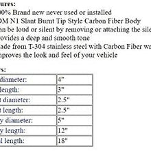 S SIZVER Weld-On Muffler Series 4" N1 Fire Ball Burnt Tip Carbon Fiber Wrap 2.5" Inlet+Silencer