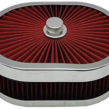 12" x 2" Powder Coated Washable Filter Flow Air Cleaner Black