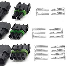 HIFROM 10 Kit (2+3+4 Pin Way) Waterproof Electrical Connector 1.5mm Series Terminals Heat Shrink Quick Locking Wire Harness Sockets 20-14 AWG