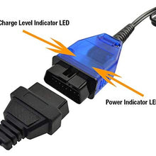 Allsun Car Memory Data Saver Automotive Emergency Power Supply Cable Battery Cable OBD II Memory Saver Connector Vehicle Clock Memory Saver Two 2 Alligator Clips and Cigarette Lighter Socket