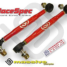 Sway Bar End Links 6 COLOR Choices Made in USA MIRROR RED compatible w/ 2013-2018 Ford Focus ST Hatchback- RaceSpec Adjustable