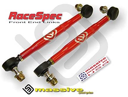 Sway Bar End Links 6 COLOR Choices Made in USA MIRROR RED compatible w/ 2013-2018 Ford Focus ST Hatchback- RaceSpec Adjustable