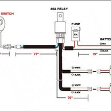 OZ-USA 16# AWG Double DT Plug Wiring Harness Kit with DC 12v 40A Relay, 20A Fuse, Lighted On/Off Switch