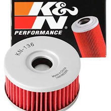 K&N Motorcycle Oil Filter: High Performance, Premium, Designed to be used with Synthetic or Conventional Oils: Fits Select Suzuki Vehicles, KN-136