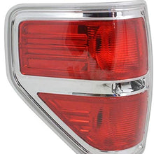 Tail Light Lens and Housing Compatible with 2009-2014 Ford F-150 Styleside Chrome trim CAPA Driver Side