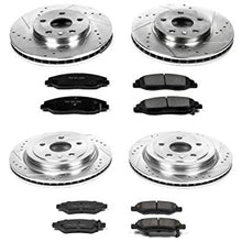 Power Stop K4134 Front and Rear Z23 Carbon Fiber Brake Pads with Drilled & Slotted Brake Rotors Kit