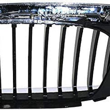 I-Match Auto Parts Passenger Side Front Hood-Mounted Grille Replacement for 2002-2005 BMW 3 Series BM1200129 104-59075AR Black with Chrome Frame