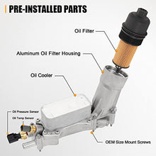 926-959 Engine Oil Filter Housing with Oil Cooler Sensors and Gaskets Upgraded Aluminum Kit Compatible with Chrysler 200 300, Dodge Charger Challenger Journey, Wrangler, Ram ProMaster 3.6L 6Cyl