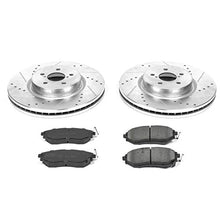 Power Stop K285 Front Z23 Carbon Fiber Brake Pads with Drilled & Slotted Brake Rotors Kit