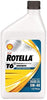 Rotella Full Synthetic Diesel Engine Oil, 1 qt. Bottle, SAE Grade: 5W-40, Amber/Brown 550049479-1 Each