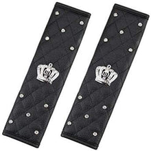 eing Pu Leather Car Gear Shift Cover with Bling Rhinestones Imperial Crown Decor Car Accessory,Black