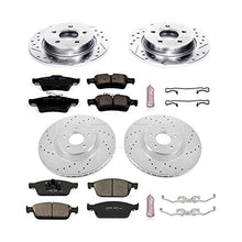 Power Stop K6350 Front and Rear Z23 Carbon Fiber Brake Pads with Drilled & Slotted Brake Rotors Kit