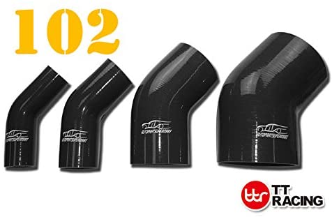 4-ply Silicone 45 Degree Elbow Radiator Hose Joiner Pipe Black 102mm 102mm 4