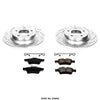 Power Stop K5842 Rear Z23 Carbon Fiber Brake Pads with Drilled & Slotted Brake Rotors Kit