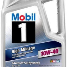 Mobil 1 10W-40 High Mileage Full Synthetic Motor Oil, 5 qt.