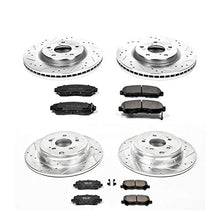 Power Stop K5858 Front and Rear Z23 Carbon Fiber Brake Pads with Drilled & Slotted Brake Rotors Kit