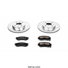 Power Stop K1515 Front Z23 Carbon Fiber Brake Pads with Drilled & Slotted Brake Rotors Kit