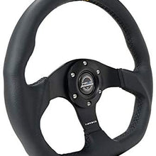 NRG Innovations Reinforced Leather Steering Wheel RST-024MB-R-Y + U.S. Performance Lab Air Freshener