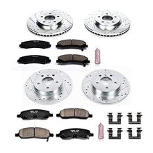 Power Stop K4096 Front and Rear Z23 Carbon Fiber Brake Pads with Drilled & Slotted Brake Rotors Kit