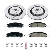 Power Stop K6374 Front Z23 Carbon Fiber Brake Pads with Drilled & Slotted Brake Rotors Kit