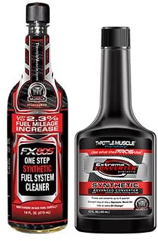 Throttle Muscle One Step Synthetic Fuel System Cleaner and Synthetic Oil Treatment/Converter Package