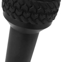 DV8 Offroad | Replacement Automatic Transmission Shift Knob for Wrangler TJ | Billet Aluminum | Includes Patented Tire Tread Rubber Grip | Black Finish
