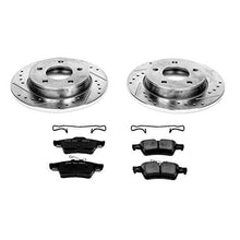 Power Stop K123 Rear Z23 Carbon Fiber Brake Pads with Drilled & Slotted Brake Rotors Kit