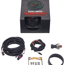 MaxTow Double Vision 30 PSI Fuel Pressure Gauge Kit - Includes Electronic Sensor - Black Gauge Face - Green LED Illuminated Dial - Analog & Digital Readouts - for Diesel Trucks - 2-1/16" 52mm