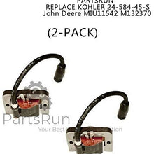 PARTSRUN Genuine Quality Ignition Coil Module 2 Pack FitsKOHLER Part 24 584 45-S Module, Ignition (CDI Fixed) Replaces John Deere #MIU11542 M132370 ZF-IG-A00078V