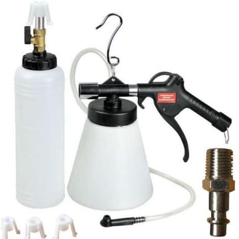 WIN.MAX Pneumatic Brake Fluid Bleeder w/4 Master Cylinder Metal Adapters 90-120 PSI American Inlet Thread Type