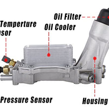 68105583AF Aluminum Engine Oil Cooler, Oil Filter Housing Kit with Gaskets, Sensor Compatible With 2011-2016 Jeep Wrangler Cherokee, Chrysler 200 300, Ram 1500, Dodge 3.6L V6 Engine 926-876