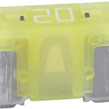 5 Pack Bussmann BP/ATM-20LP-RP Yellow ATM Low-Profile 20 Amp Fast-Acting Automotive Mini Blade Fuses - 5 per Card