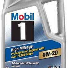 Mobil 1 High Mileage Full Synthetic Motor Oil 0W-20, 5-Quart, Single Bundle M1-108A Extended Performance Oil Filter