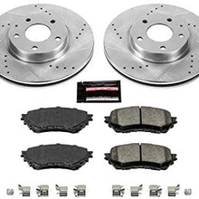 Power Stop K6968 Front Brake Kit with Drilled/Slotted Brake Rotors and Z23 Evolution Ceramic Brake Pads