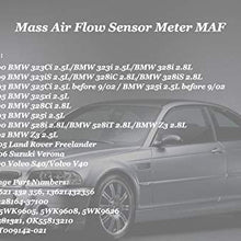 New Mass Air Flow Sensor Meter MAF for BMW E36 E39 E46 3 Series 5 Series Z3 Series Land Rover Freelander Suzuki Verona Volvo S40 V40 2.5L 2.8L Edition Replace OE 5WK9605 13621432356