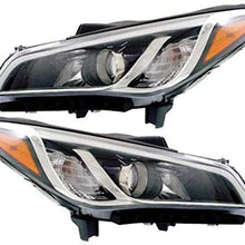 Partomotive For 15-17 Sonata Front Headlight Headlamp Halogen Head Light w/Bulb Set Pair