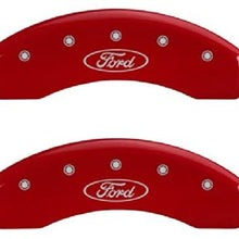 MGP Caliper Covers 10024SFRDRD Red Brake Covers Engraved with Silver Ford Oval (Set of 4 )