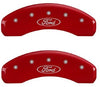 MGP Caliper Covers 10024SFRDRD Red Brake Covers Engraved with Silver Ford Oval (Set of 4 )