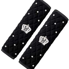 eing Pu Leather Car Gear Shift Cover with Bling Rhinestones Imperial Crown Decor Car Accessory,Black