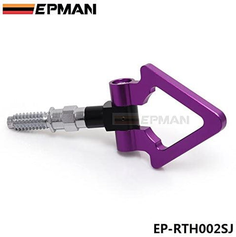 EPMAN Racing Billet Aluminum Triangle Ring Tow Hook Front Rear For BMW European Car Trailer (Purple)