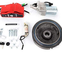 Electric Start Kit Start Motor Flywheel w/Solenoid Ignition Switch Box Coil for Honda GX340 11HP GX390 13HP Engine