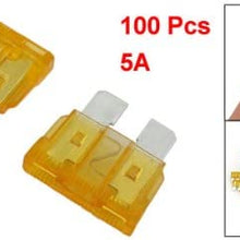 uxcell 100 Pcs 5A Yellow Regular Auto Car Blade Fuses