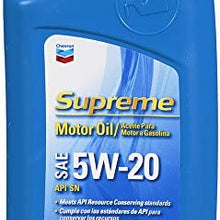 Chevron 6325-CASE SAE 5W-20 Supreme Motor Oil - 1 Quart Bottle, (Pack of 12)