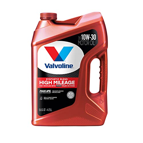 Valvoline High Mileage with MaxLife Technology SAE 10W-30 Synthetic Blend Motor Oil 5 QT (Packaging May Vary)