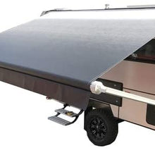 ALEKO Motorized Retractable RV Trailer Awning for Home or Camper- 12x8 Ft - Black Stripes