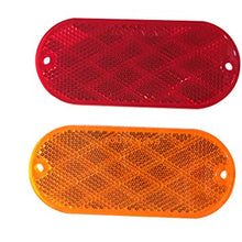 MAXXHAUL 50016 Oval Reflectors 10 Red-10 Amber Self Adhesive Or Drill Mount-DOT, 20 Pack